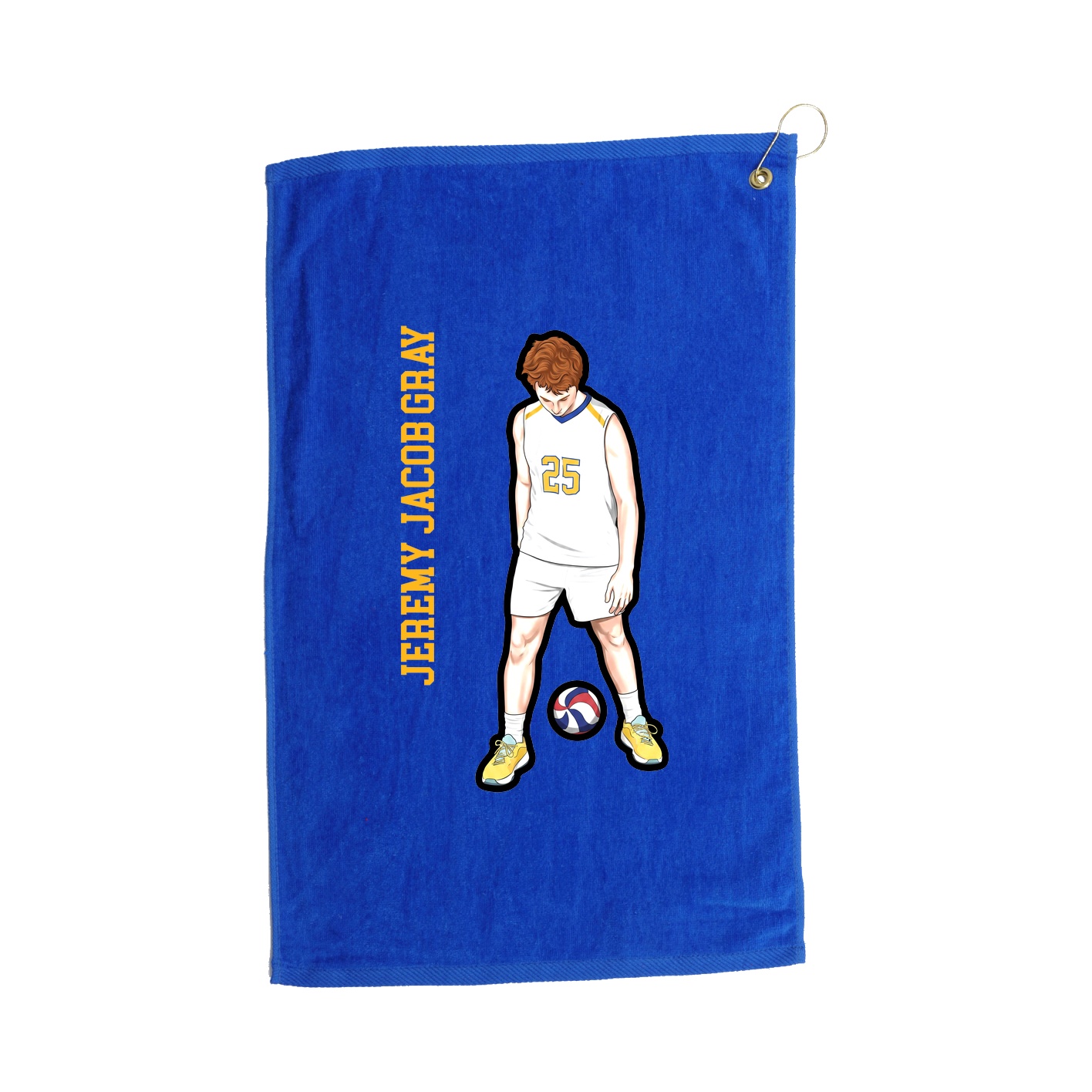 Golf Towel — Name Vertical in Royal