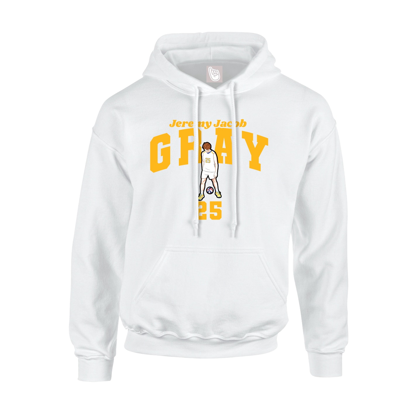Youth Hoodie — Signature Arch in White