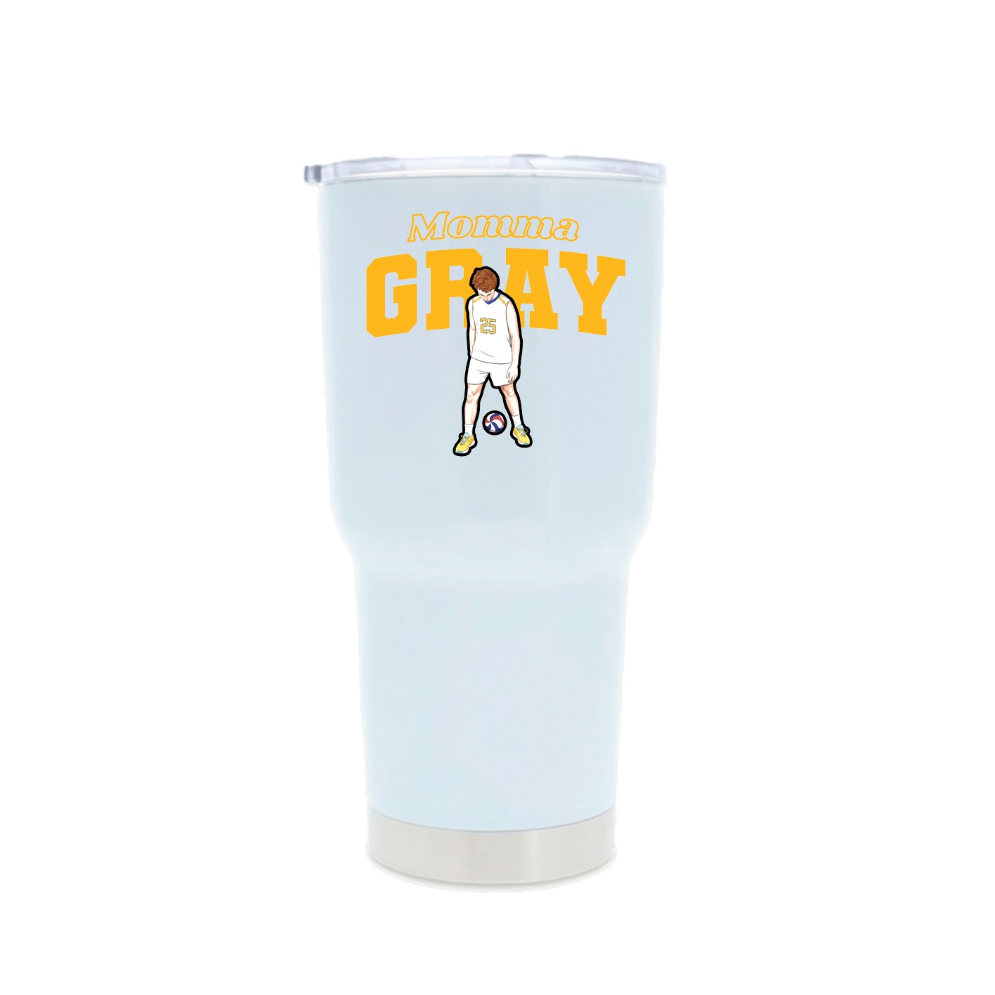 30oz Stainless Steel Tumbler — Mothers Day Block in White