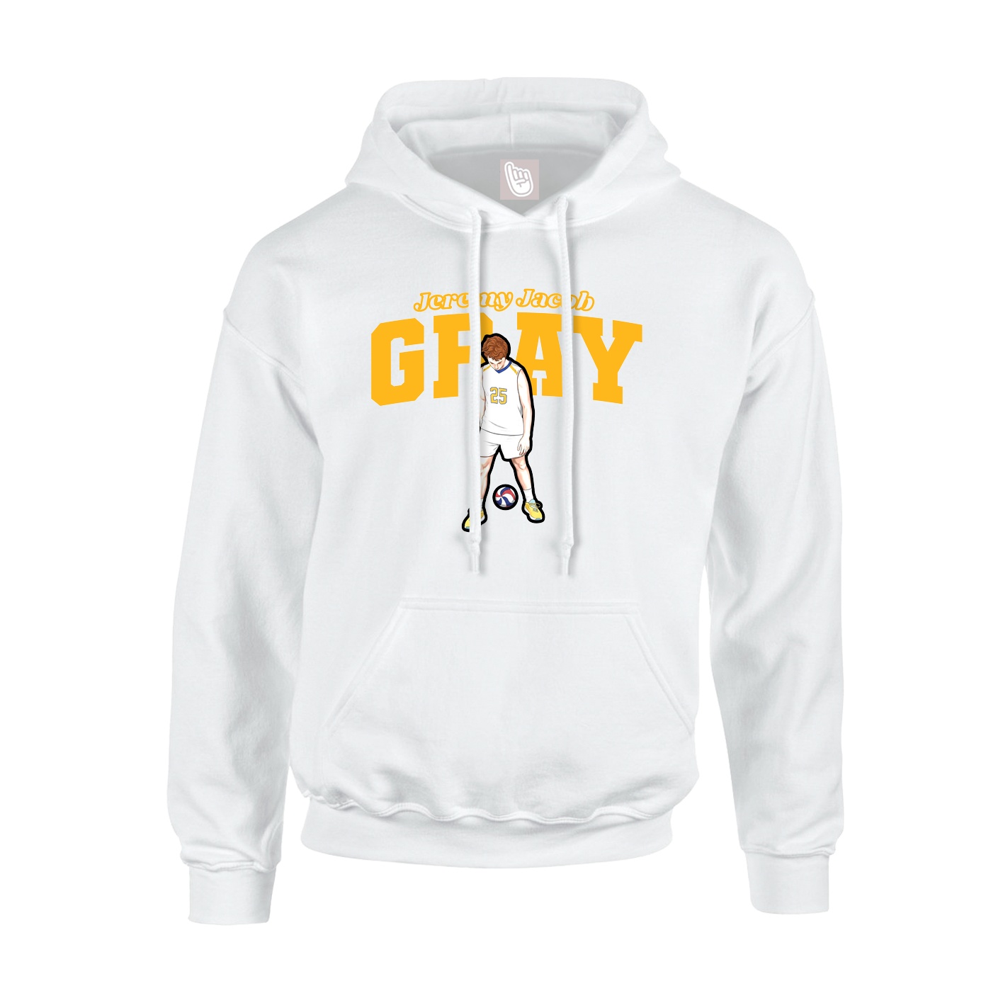 Hoodie — Name Arch in White