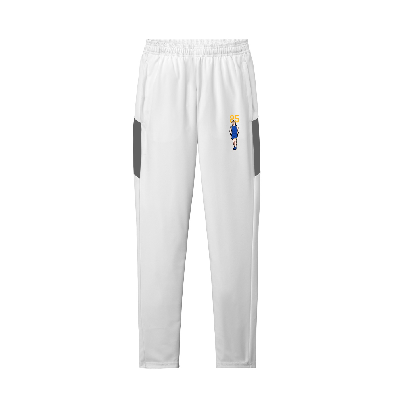 Team Travel Pant — Number Top in White/Grey
