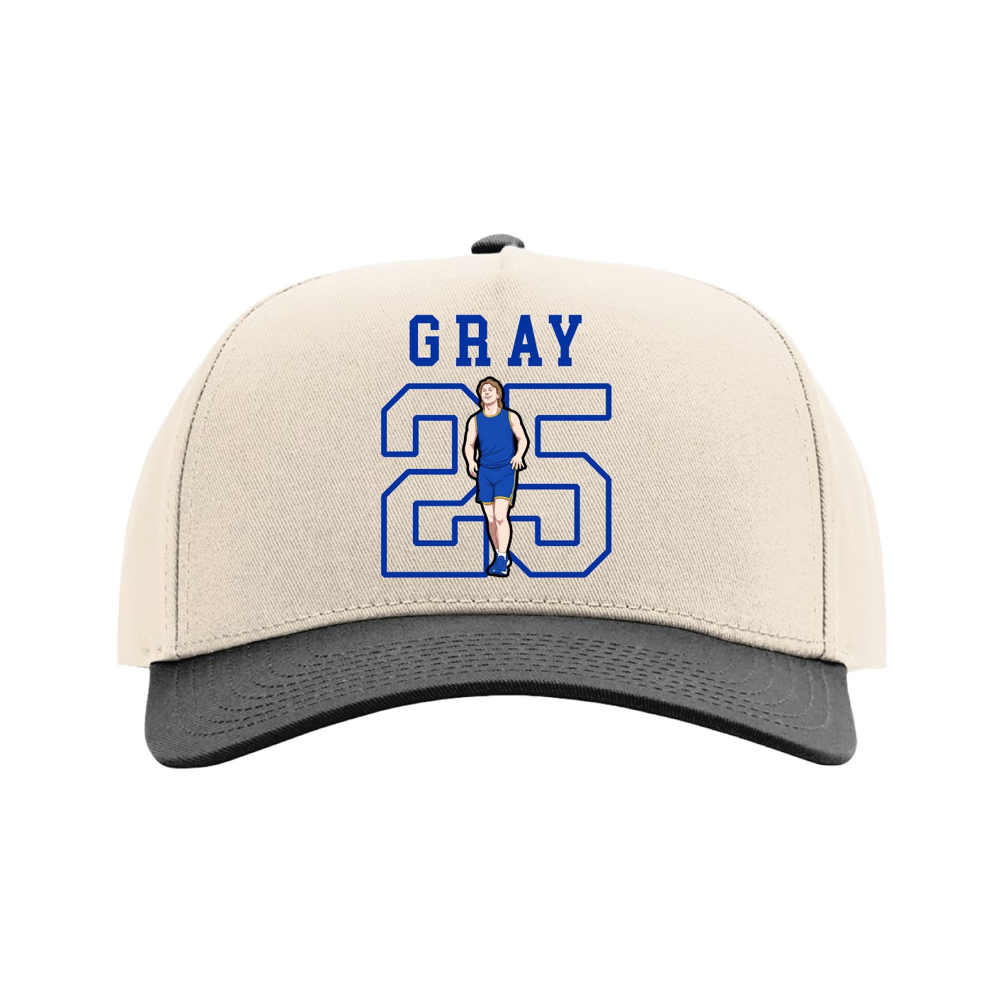Full Fabric Five-Panel Champ Cap — Shirsey in Cream/Black