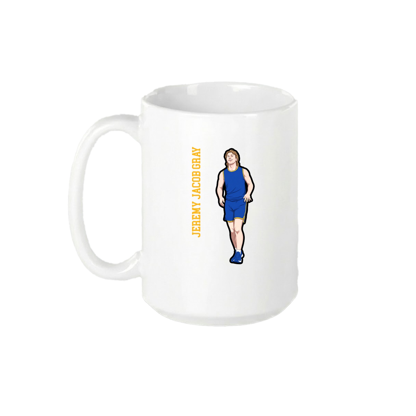 15oz Coffee Mug — Name Vertical in White
