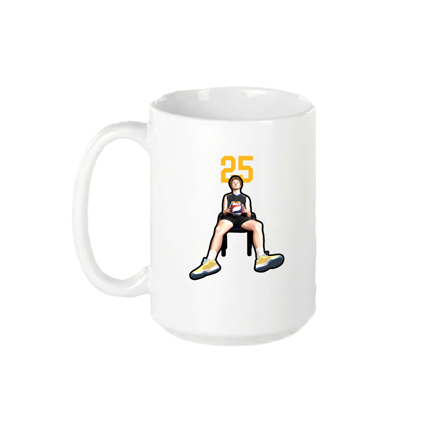 15oz Coffee Mug — Number Top in White
