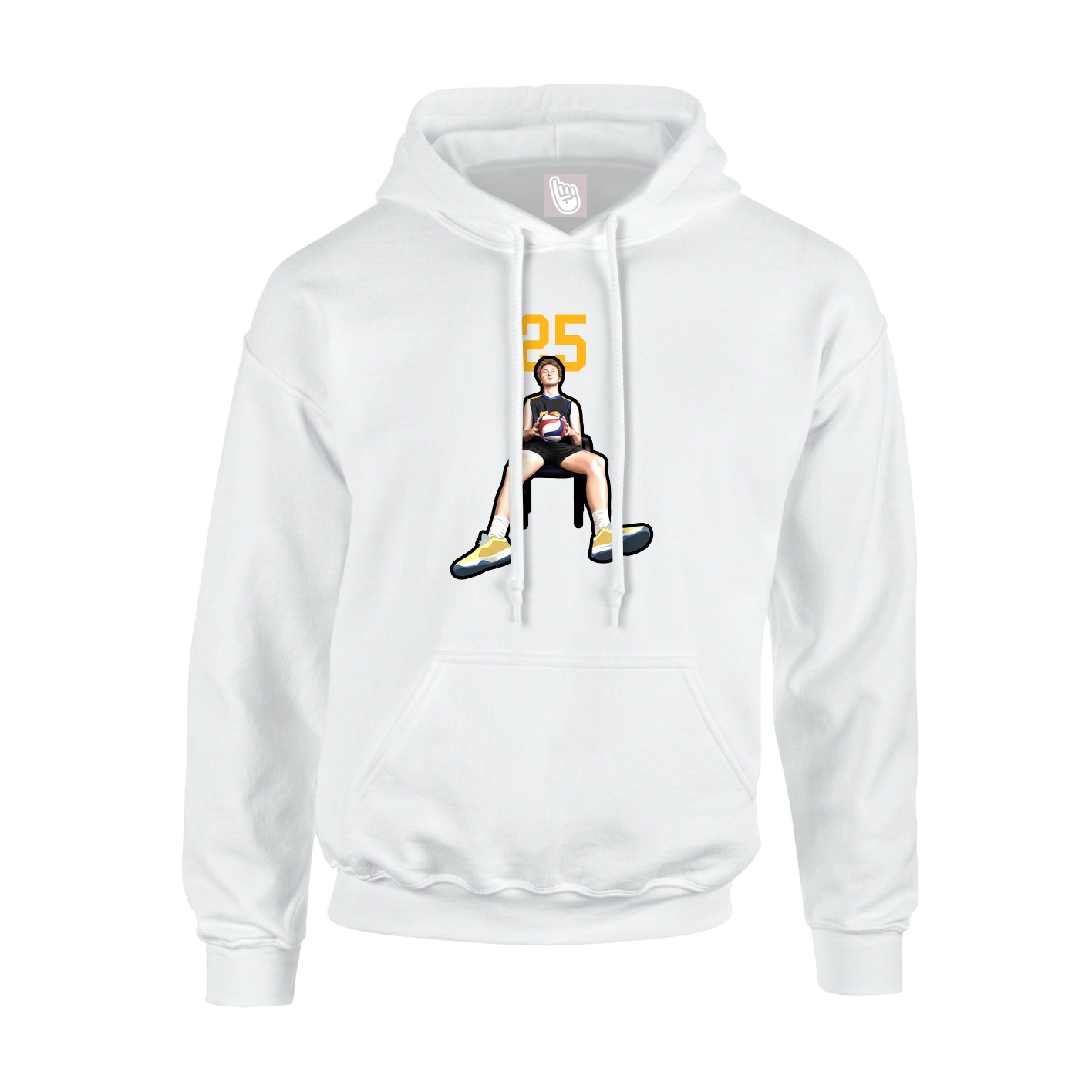 Youth Hoodie — Number Top in White