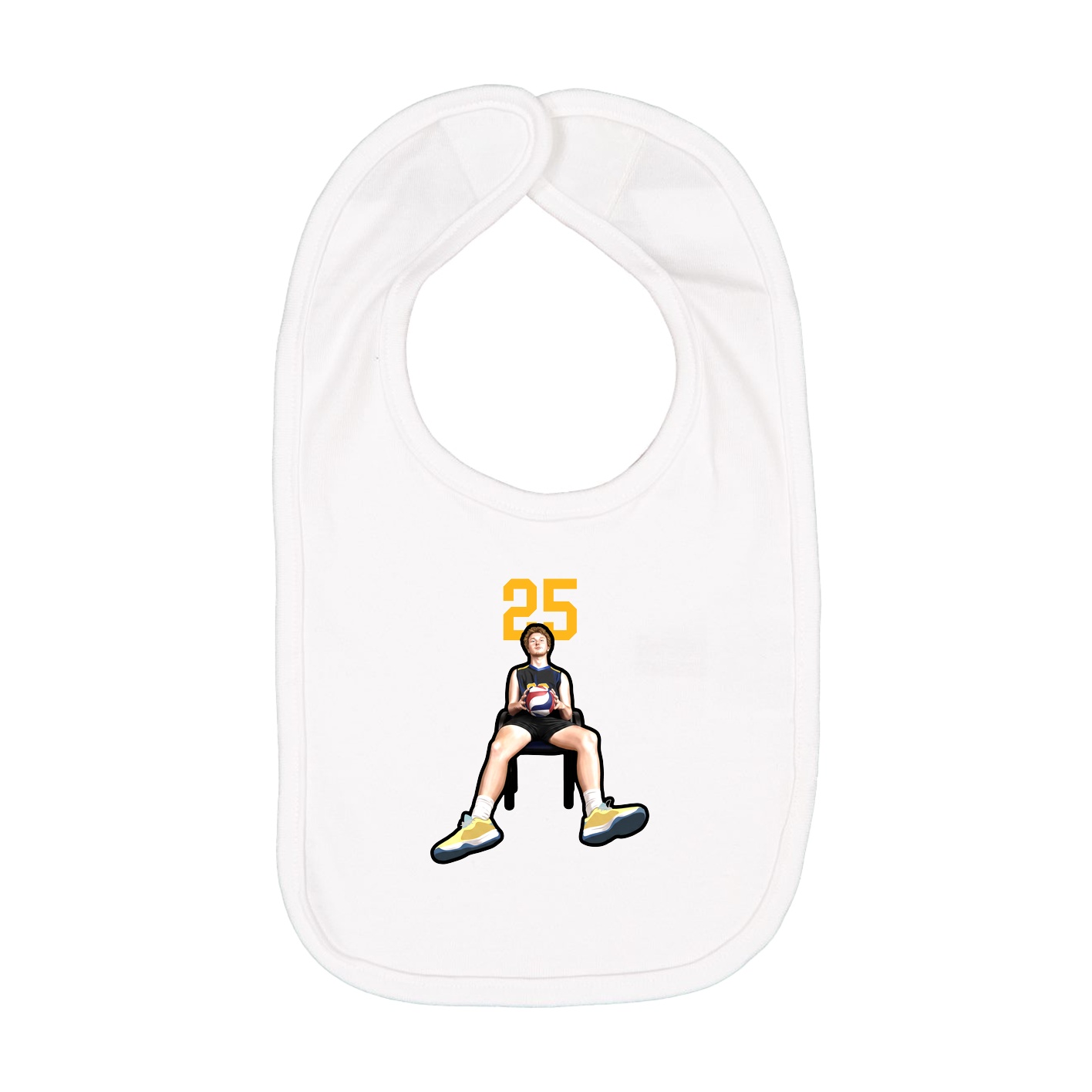 Infant Bib — Number Top in White