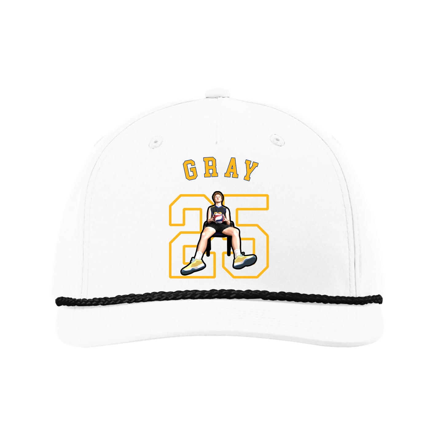 Five-Panel Classic Rope Cap — Shirsey Arch in White