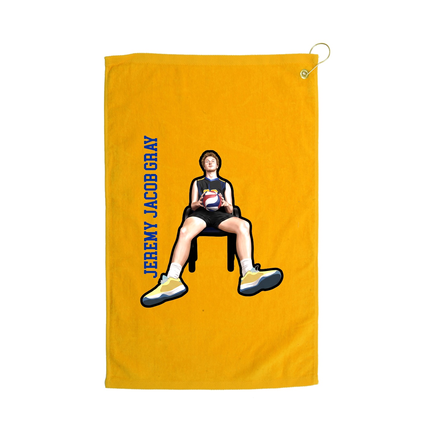 Golf Towel — Name Vertical in Gold