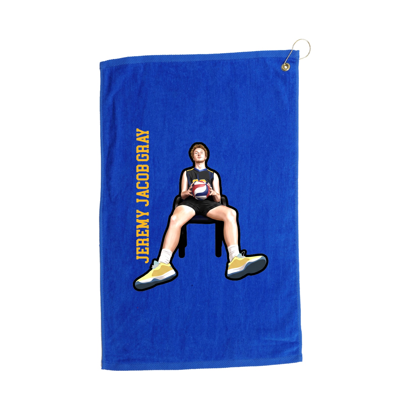 Golf Towel — Name Vertical in Royal