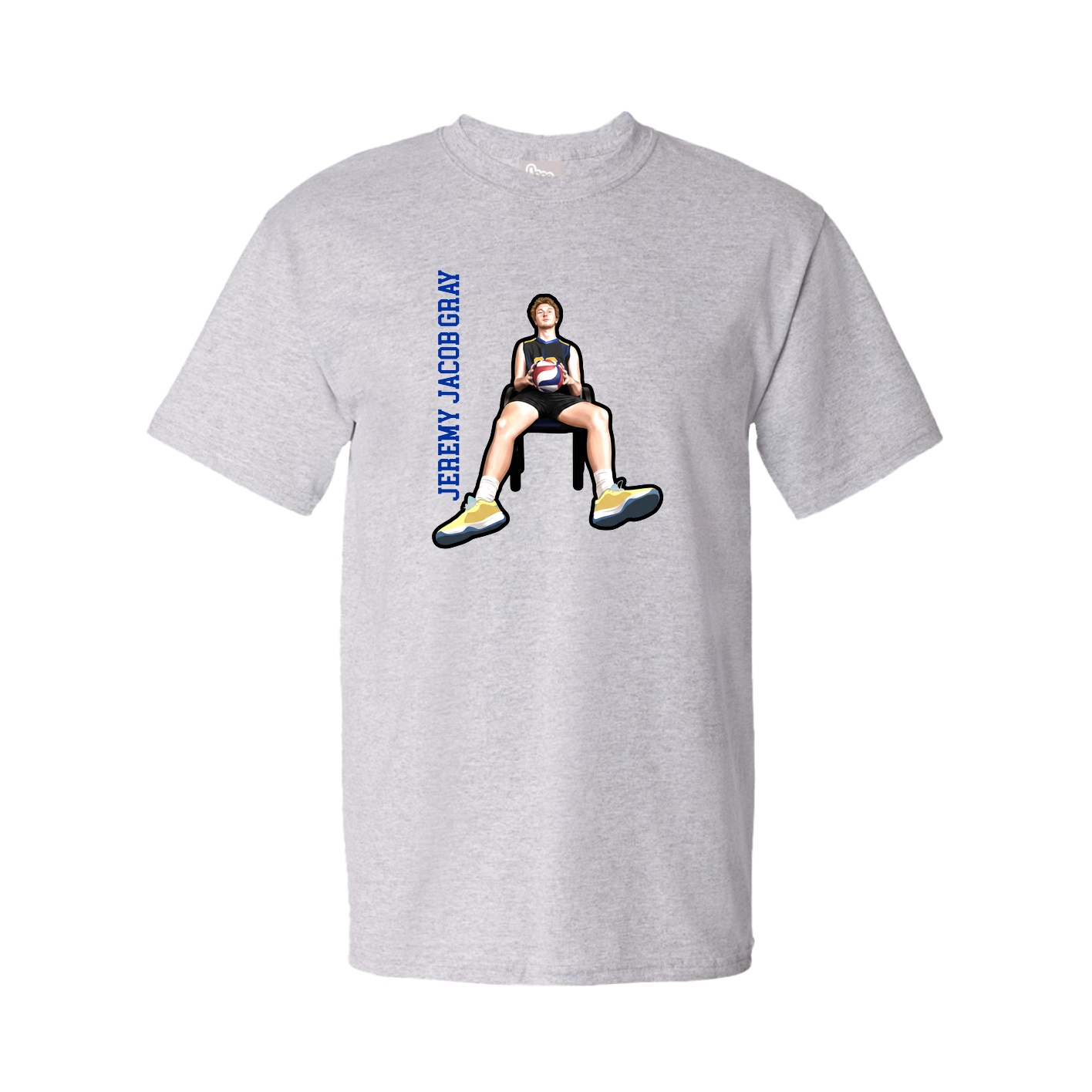 Youth Tee — Name Vertical in Grey