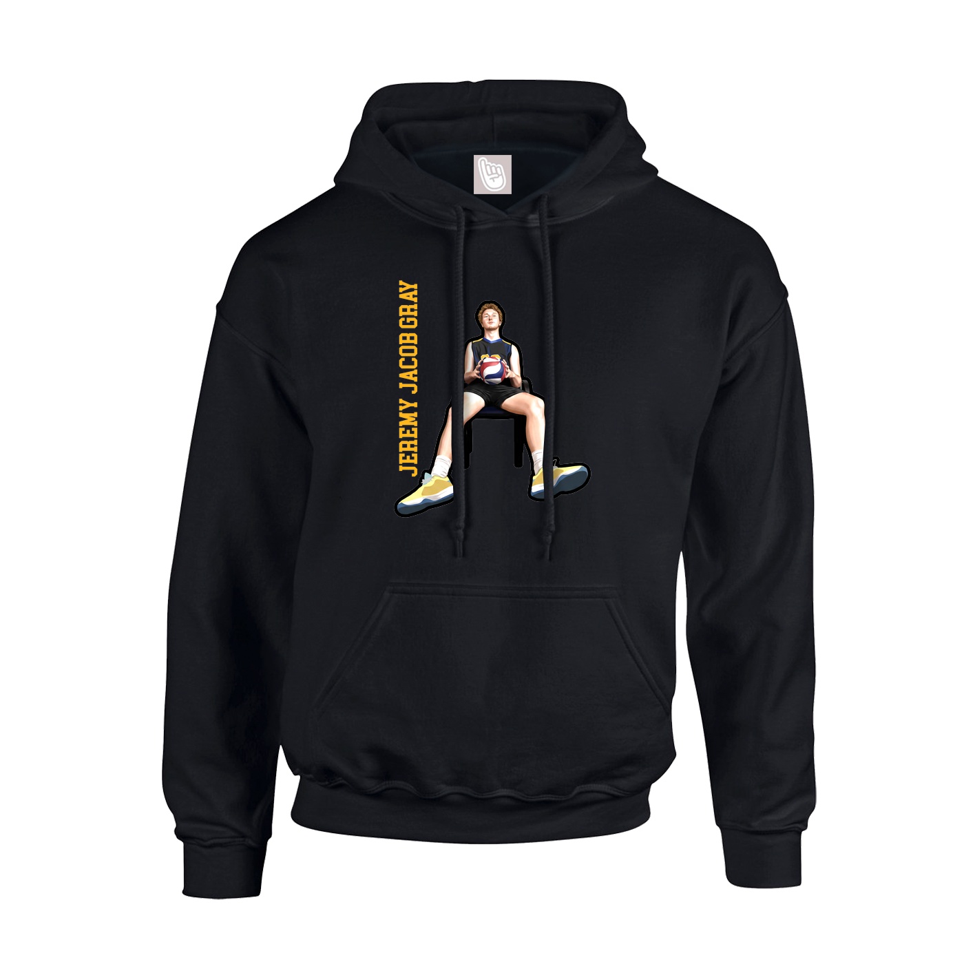 Hoodie — Name Vertical in Black