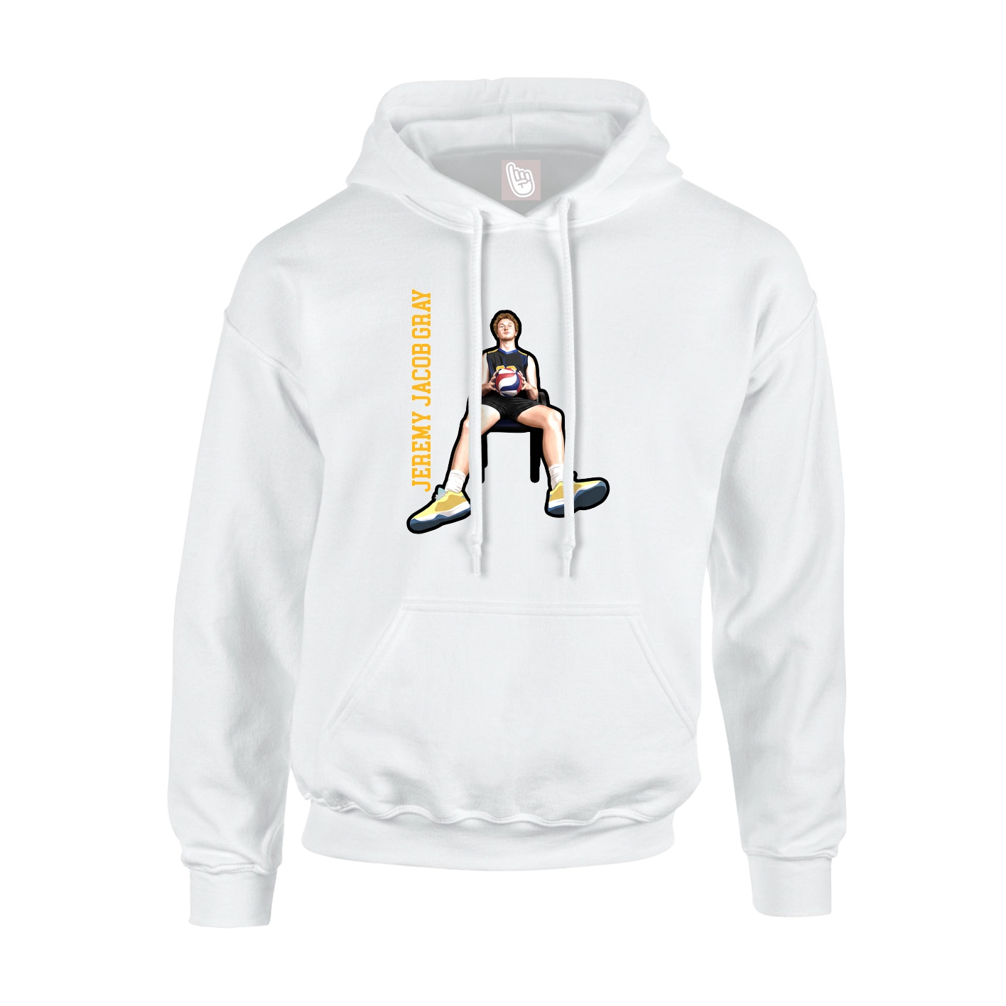 Hoodie — Name Vertical in White