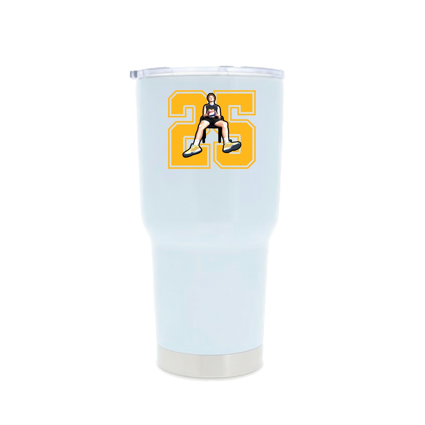 30oz Stainless Steel Tumbler — Number in White