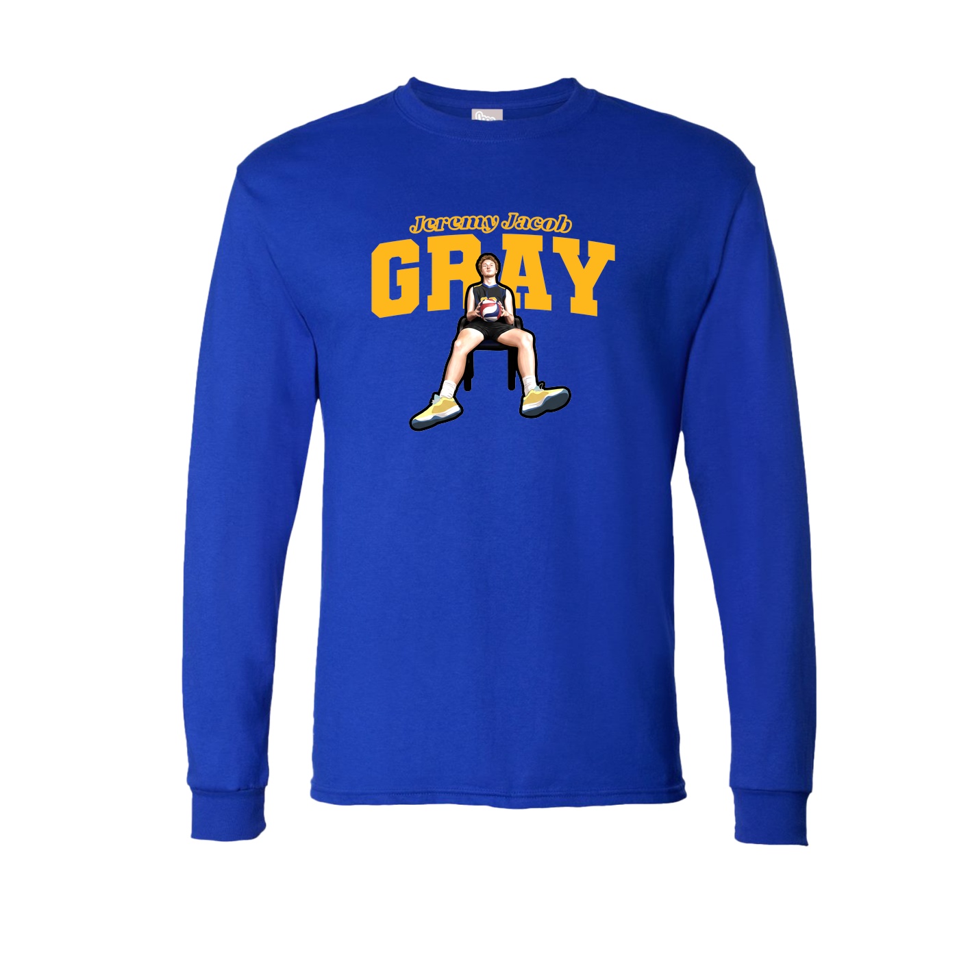 Long Sleeve Tee — Name Arch in Royal