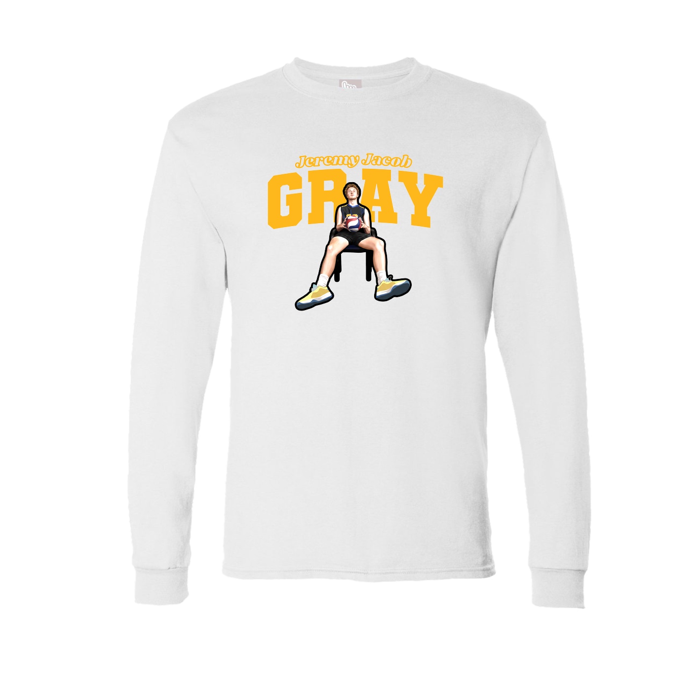 Long Sleeve Tee — Name Arch in White