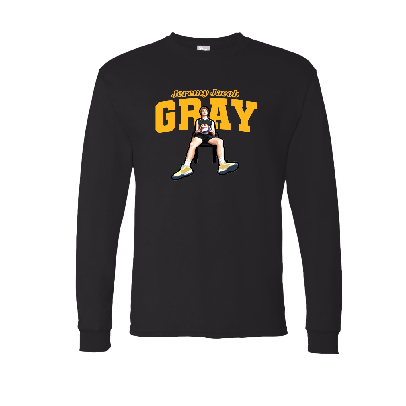 Long Sleeve Tee — Name Arch in Black