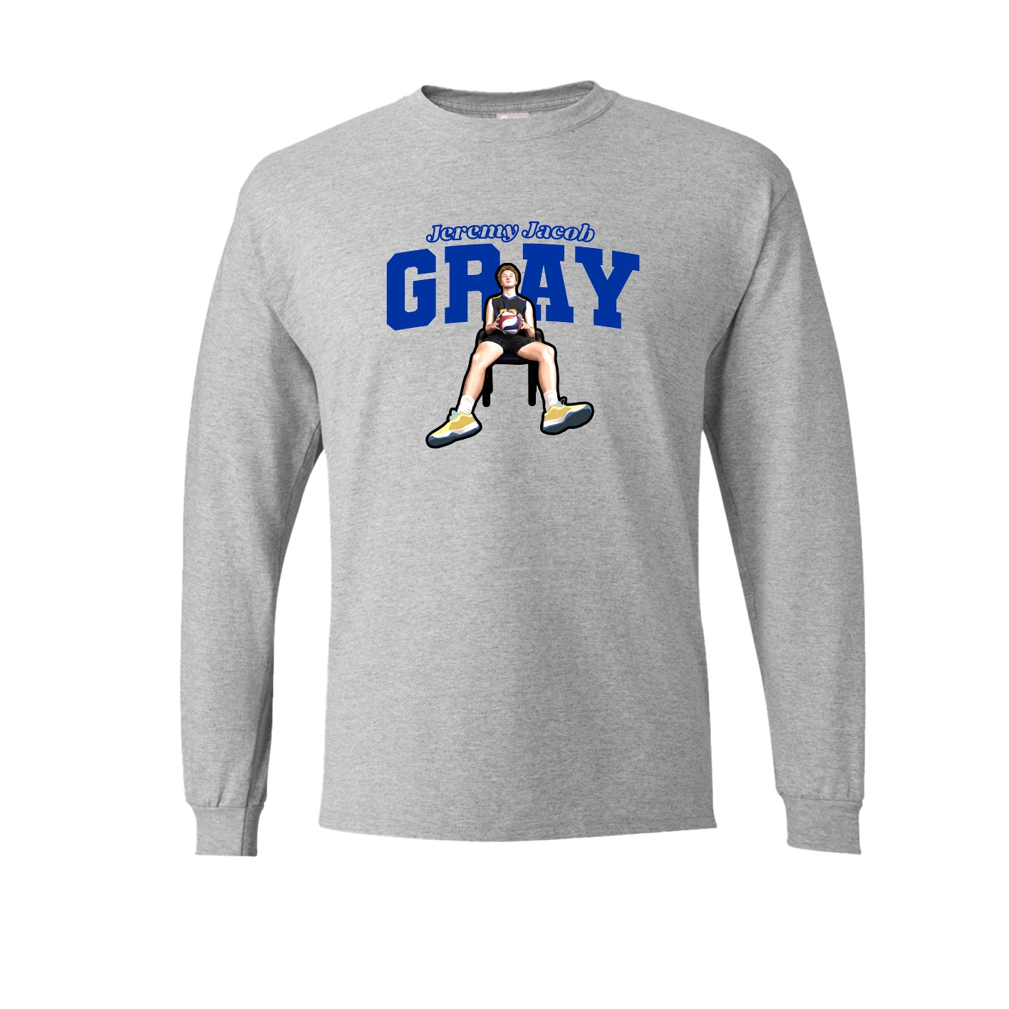 Long Sleeve Tee — Name Arch in Grey