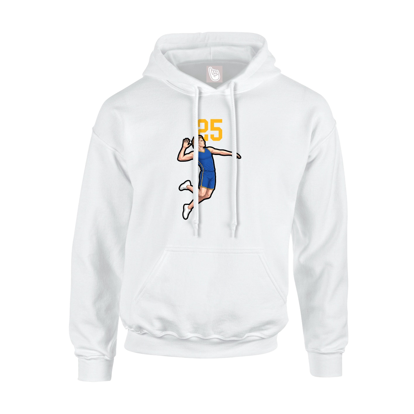 Youth Hoodie — Number Top in White