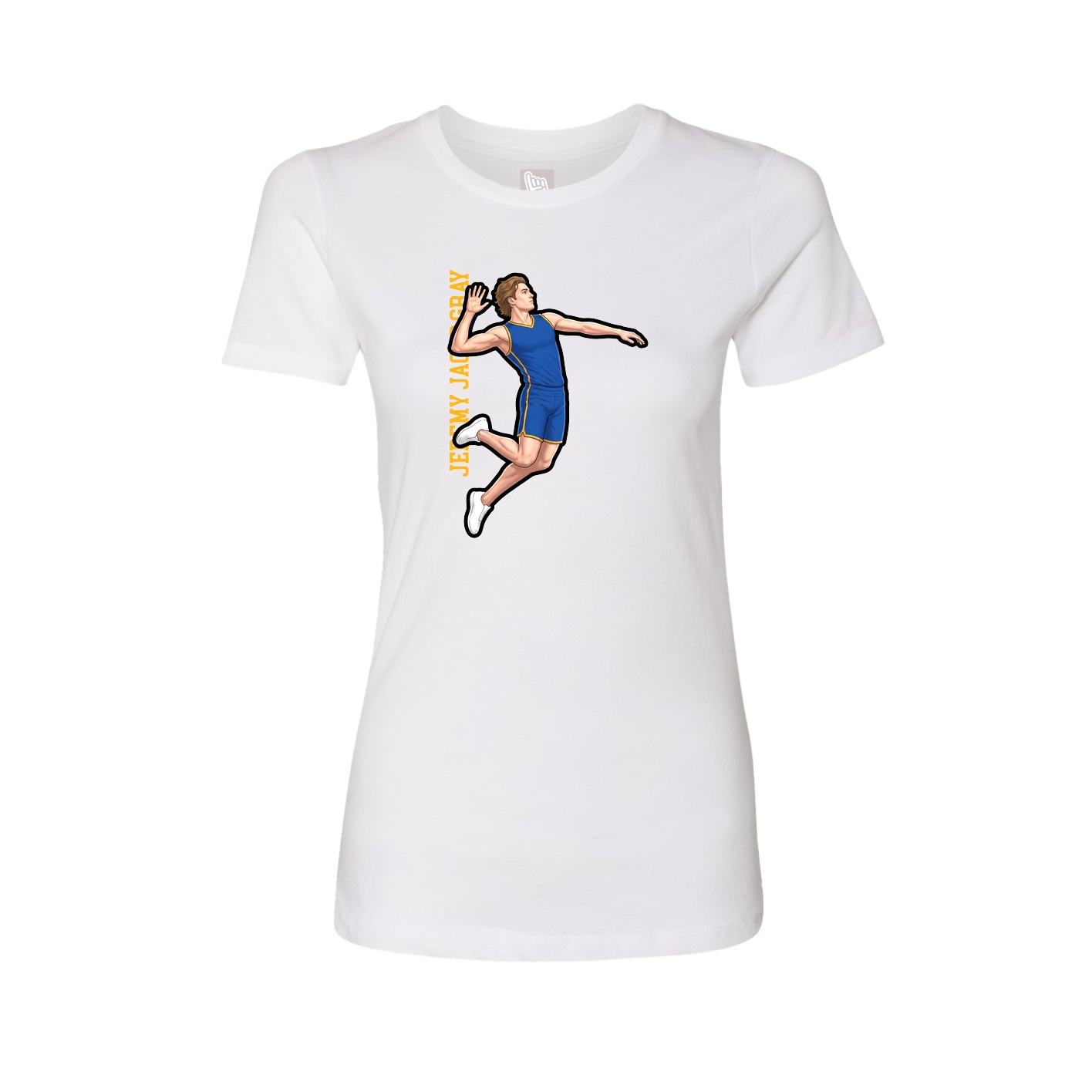 Womens Tee — Name Vertical in White