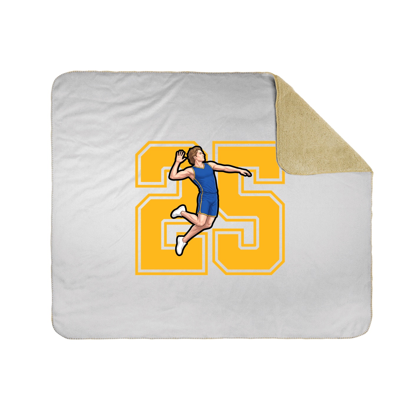 Throw Blanket — Number in White
