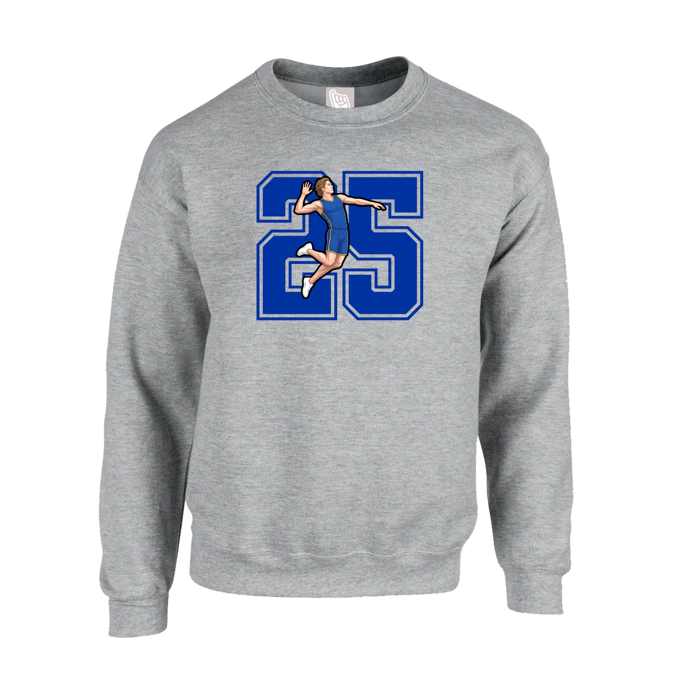 Fleece Crew — Number in Grey