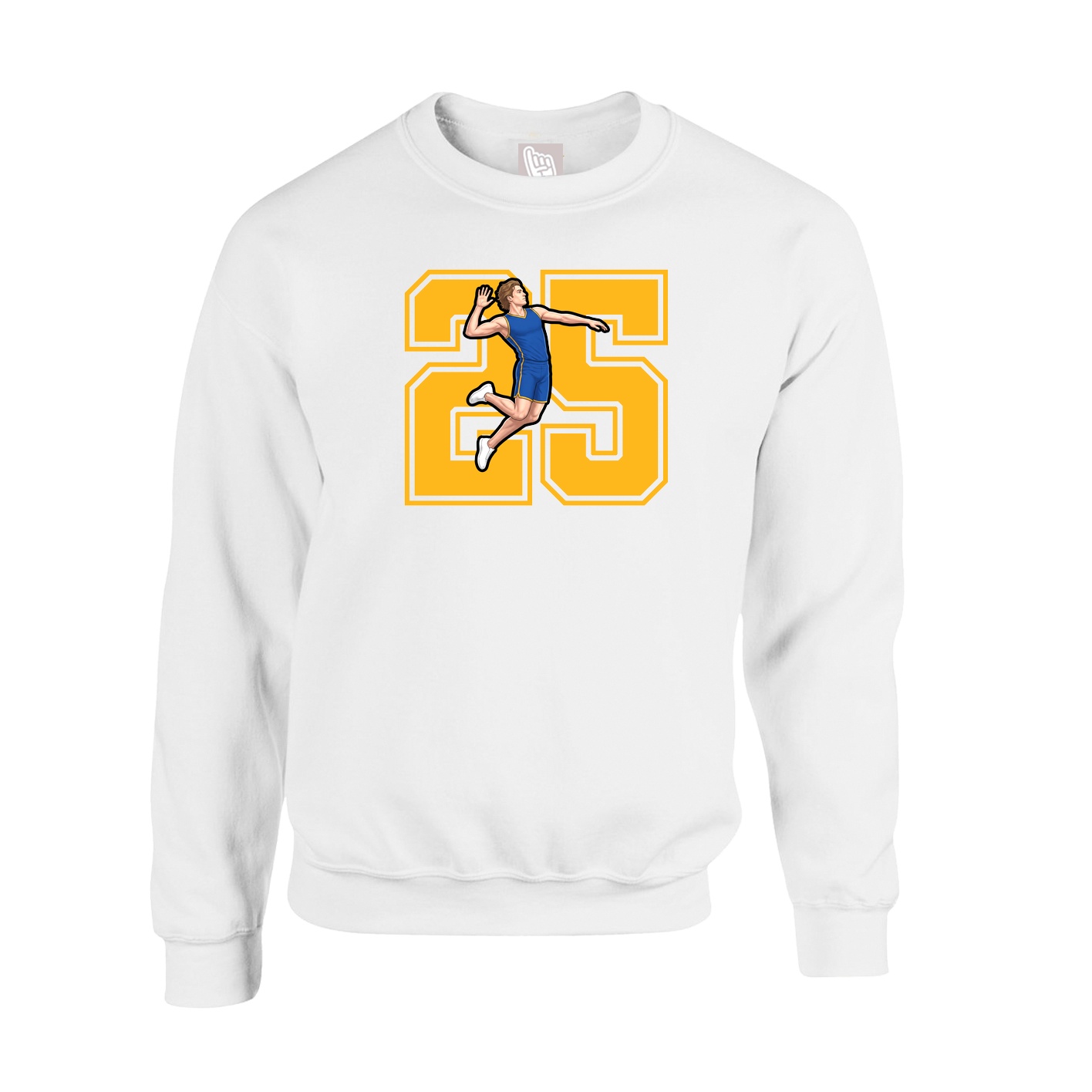 Fleece Crew — Number in White