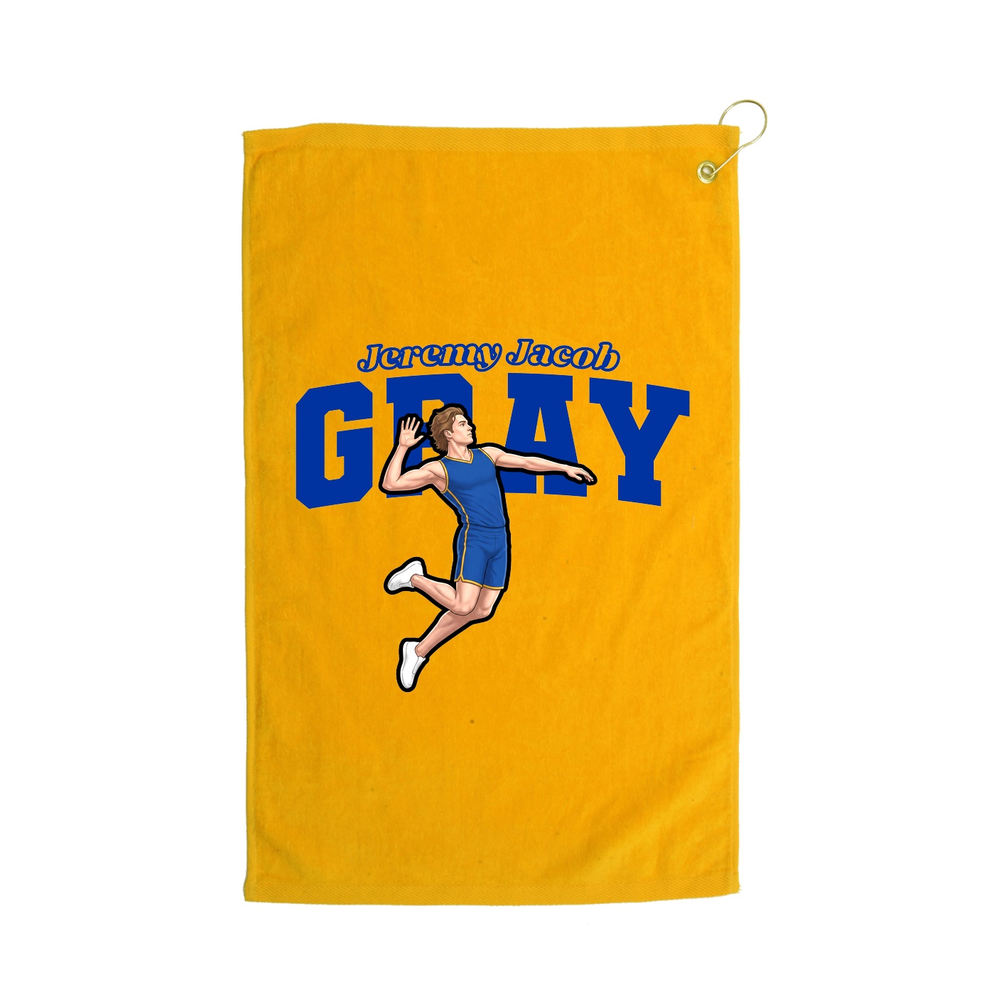 Golf Towel — Name Arch in Gold