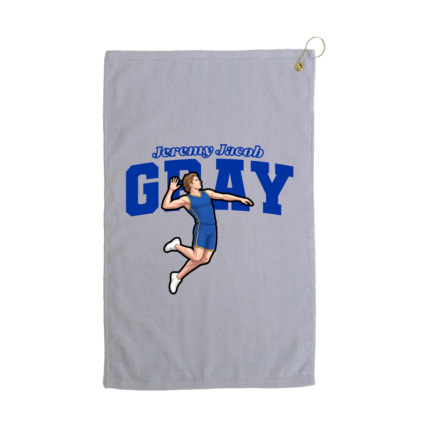 Golf Towel — Name Arch in Grey