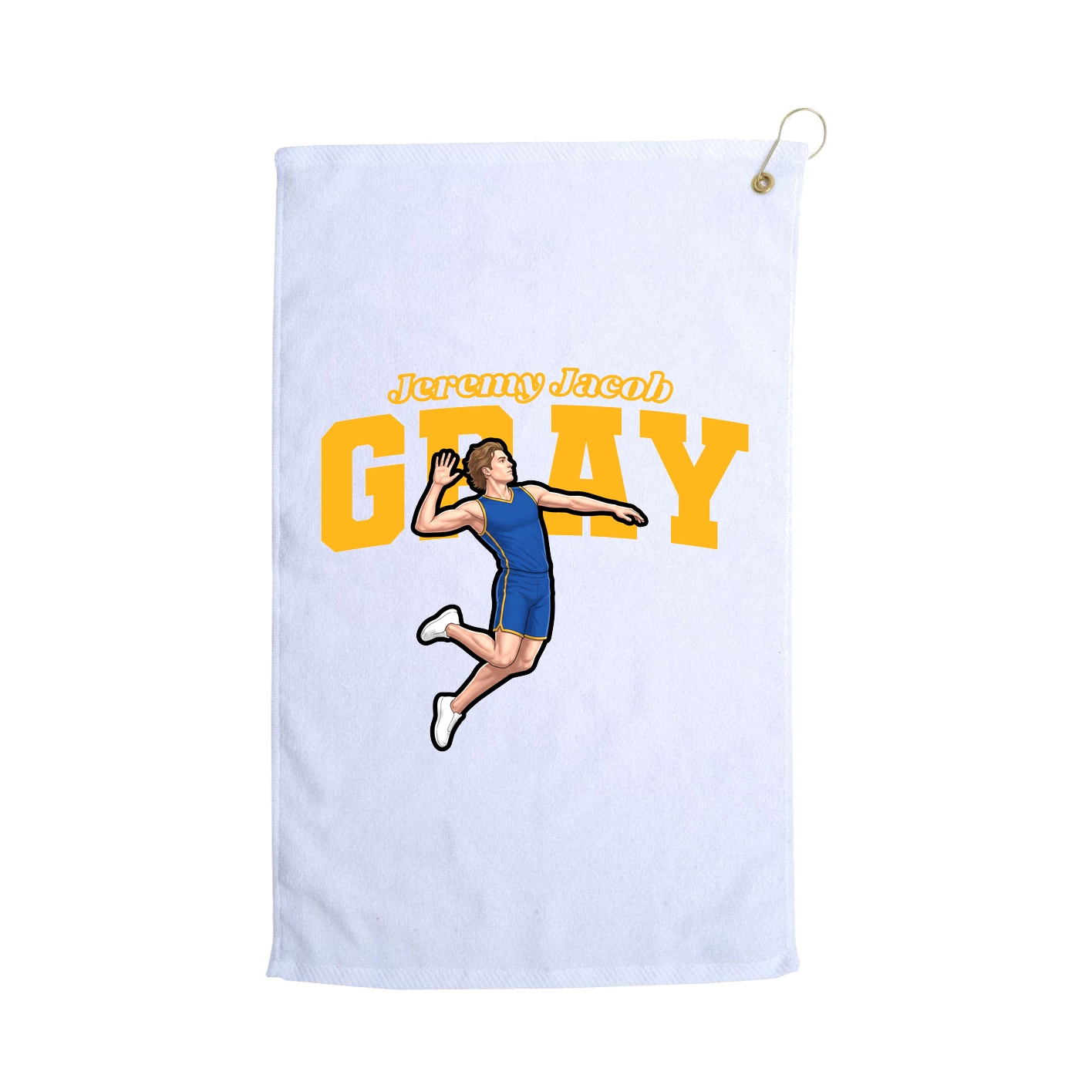 Golf Towel — Name Arch in White