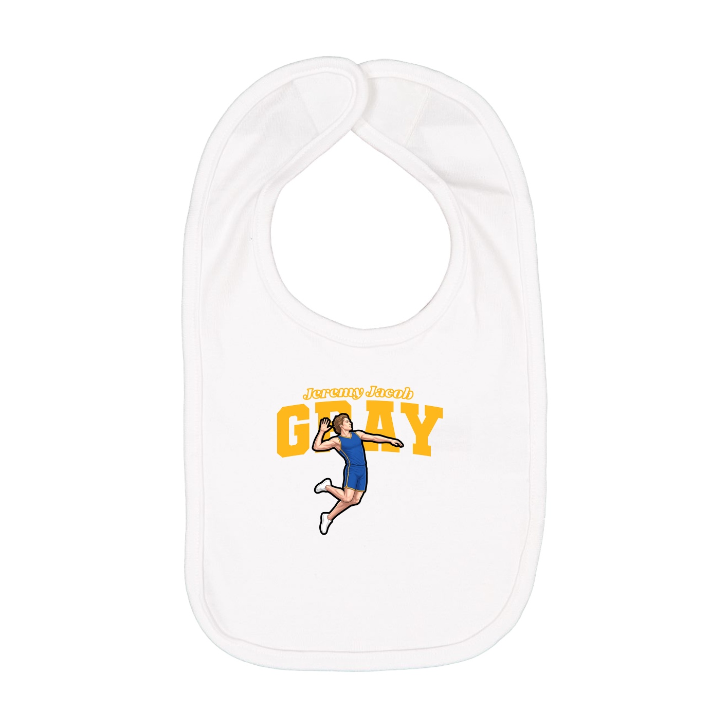 Infant Bib — Name Arch in White
