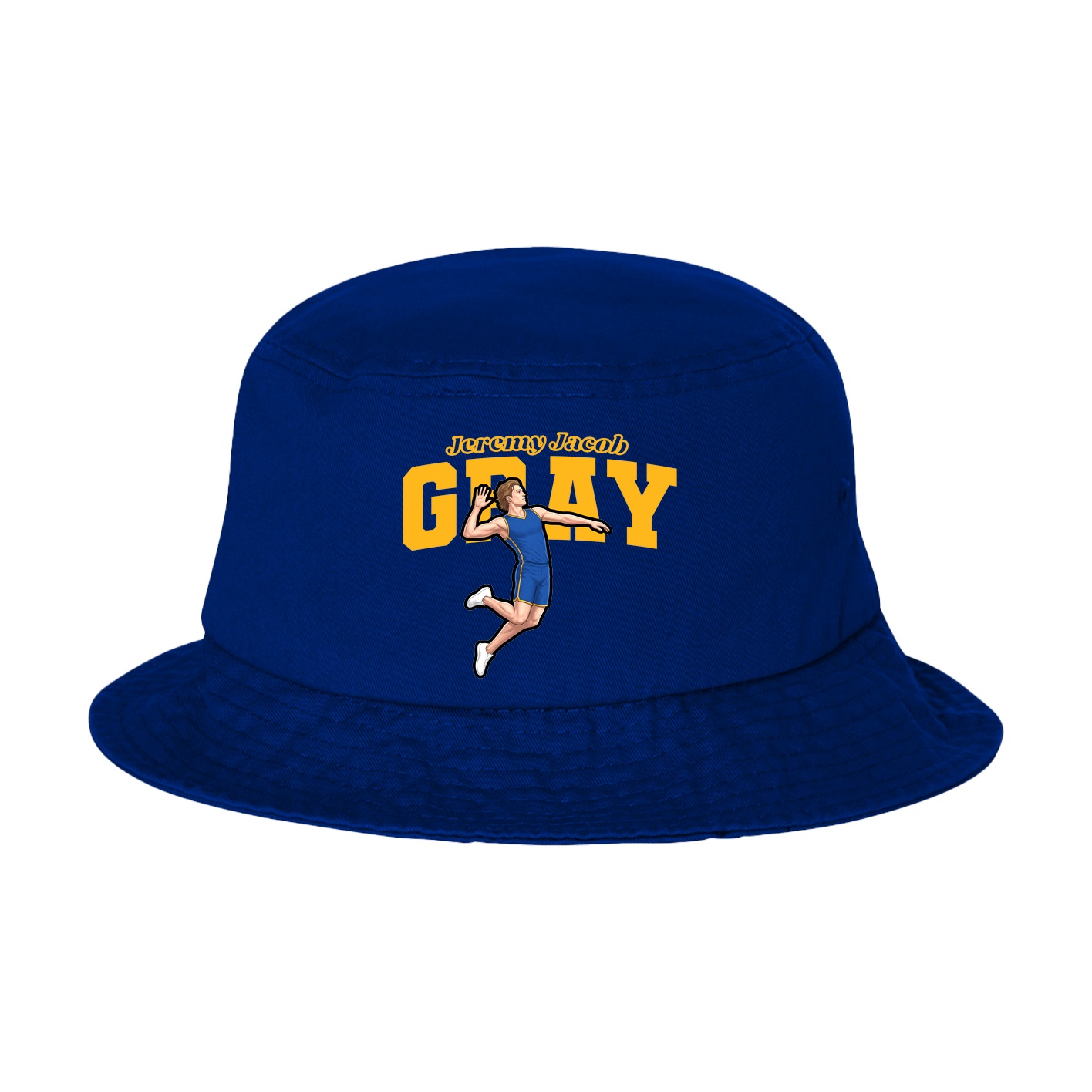 Bucket Cap — Name Arch in Royal Blue