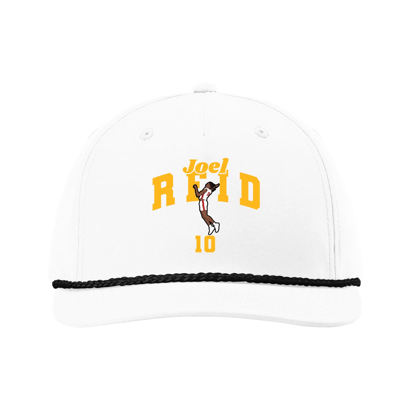 Five-Panel Classic Rope Cap — Signature Arch in White