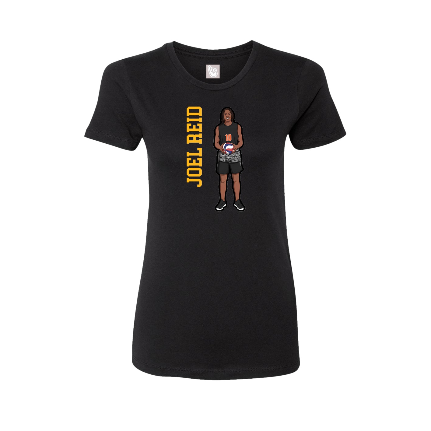 Womens Tee — Name Vertical in Black