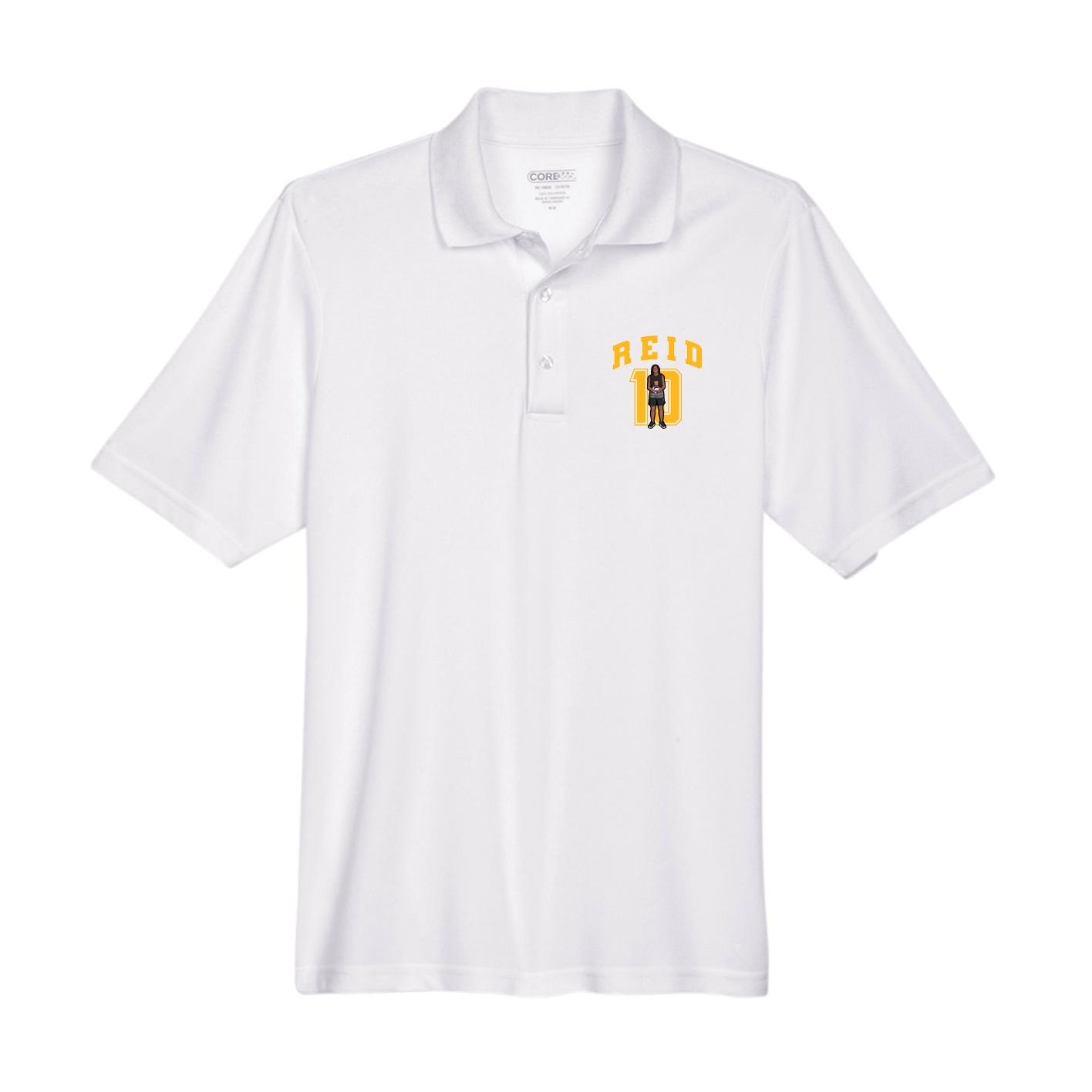 Performance Polo — Number in White
