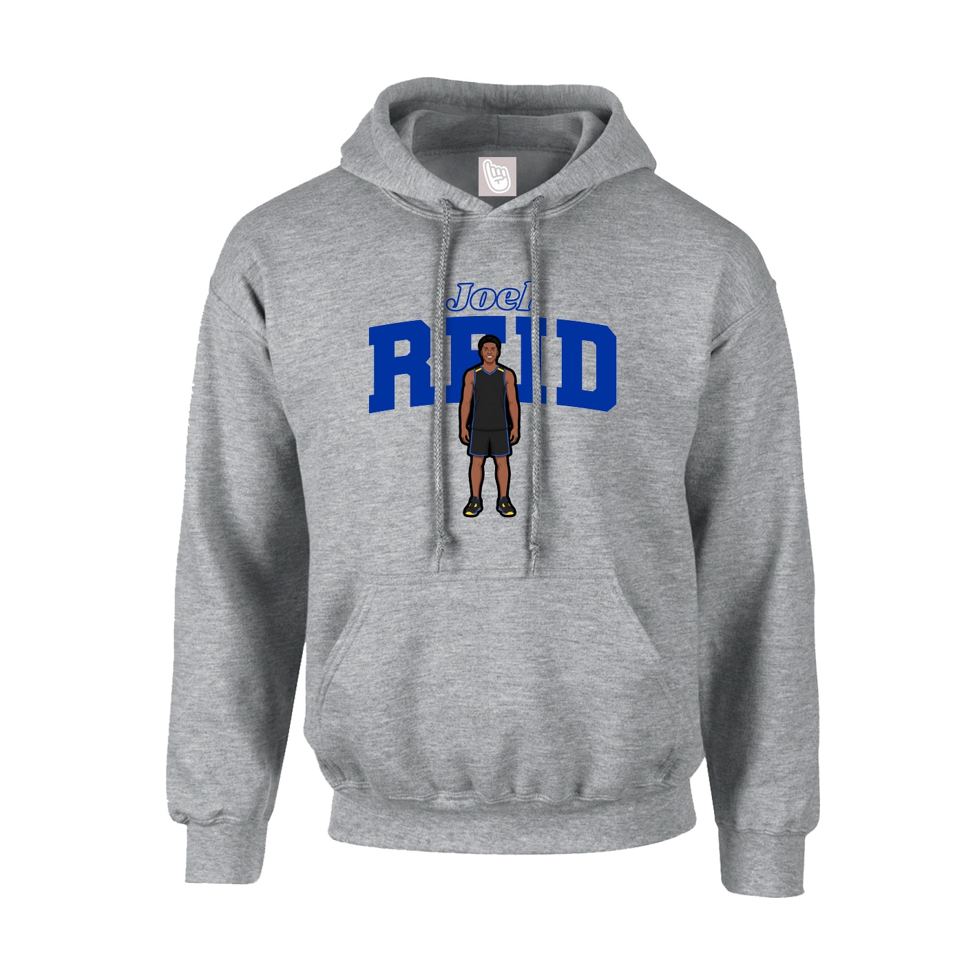 Youth Hoodie — Name Arch in Grey
