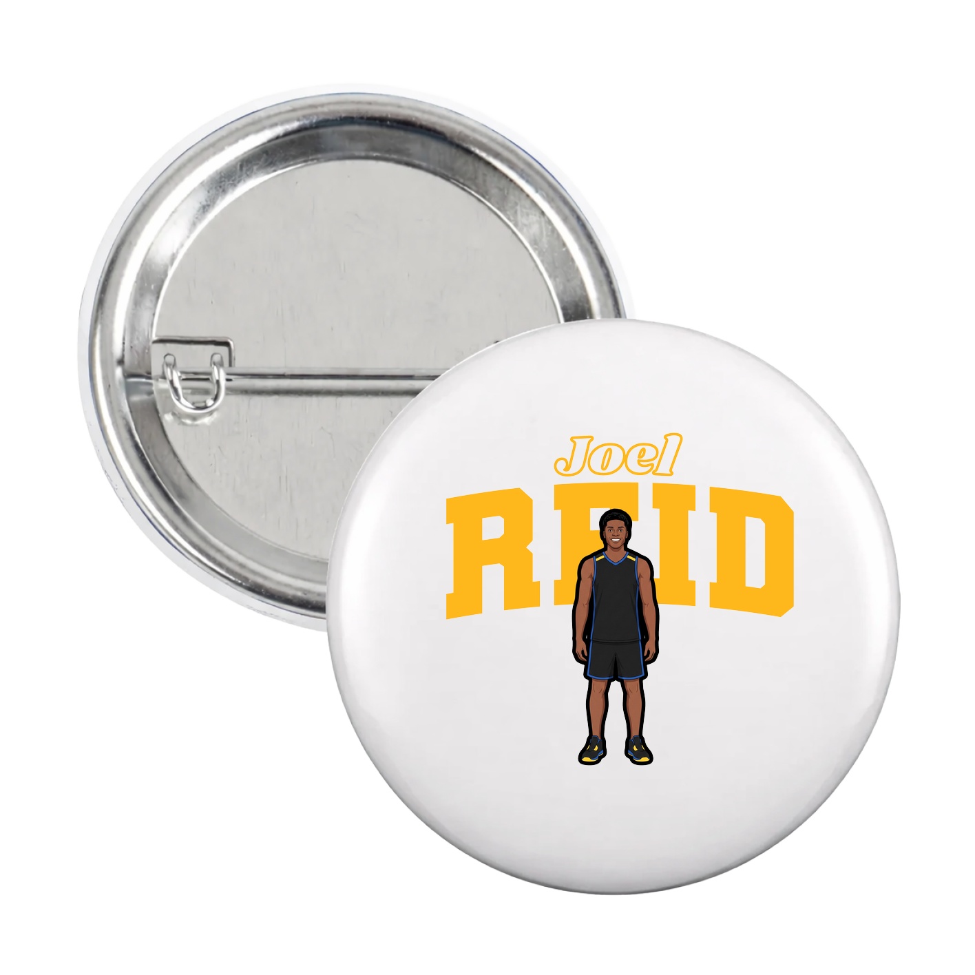 Game Day Button — Name Arch in White