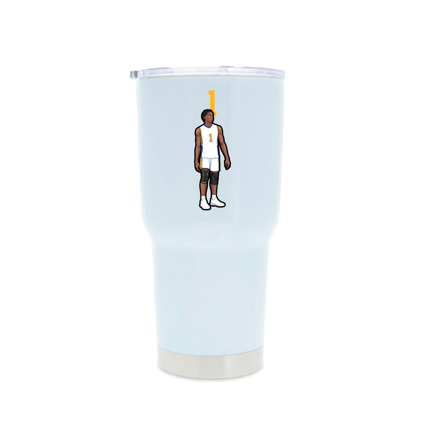 30oz Stainless Steel Tumbler — Number Top in White