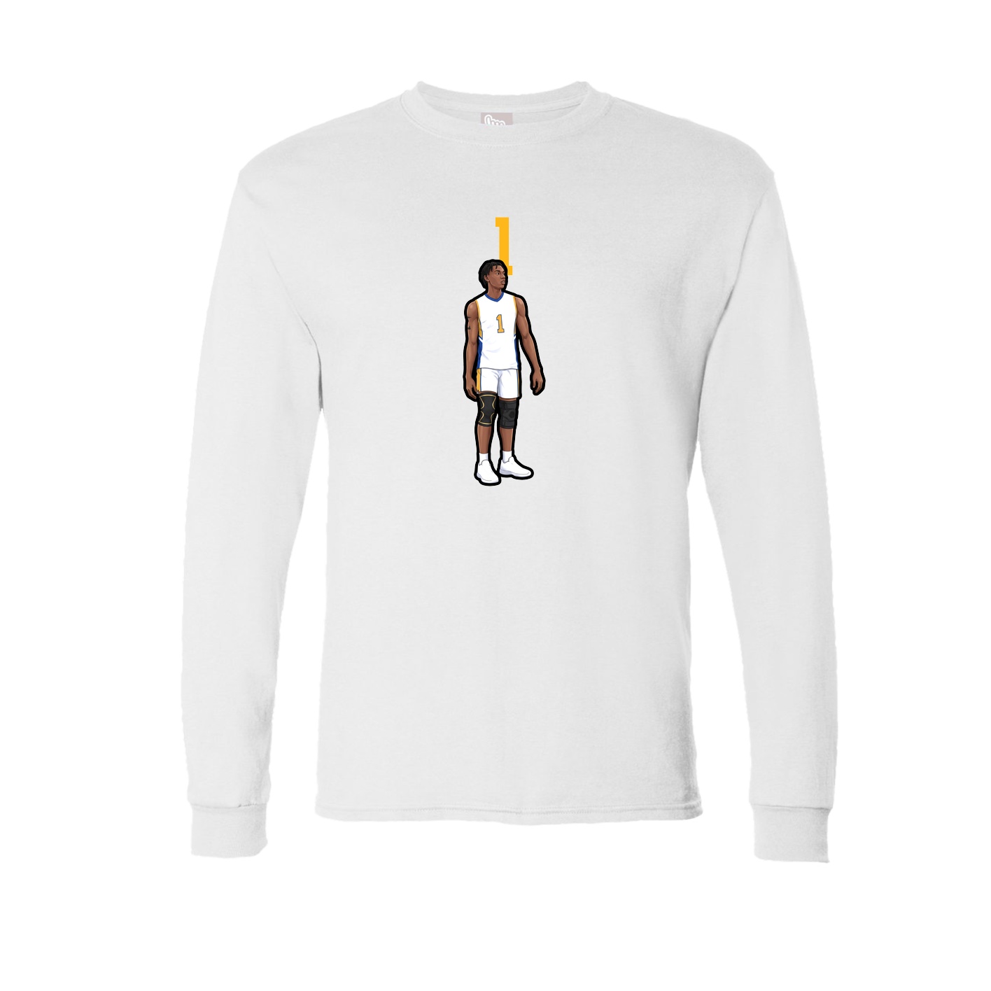 Long Sleeve Tee — Number Top in White