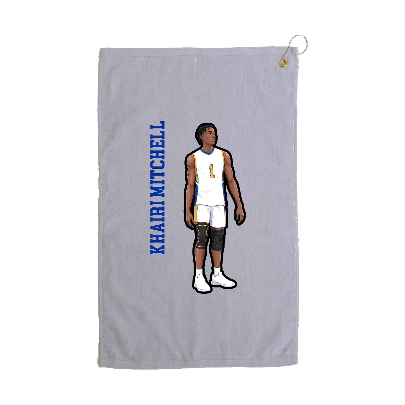 Golf Towel — Name Vertical in Grey