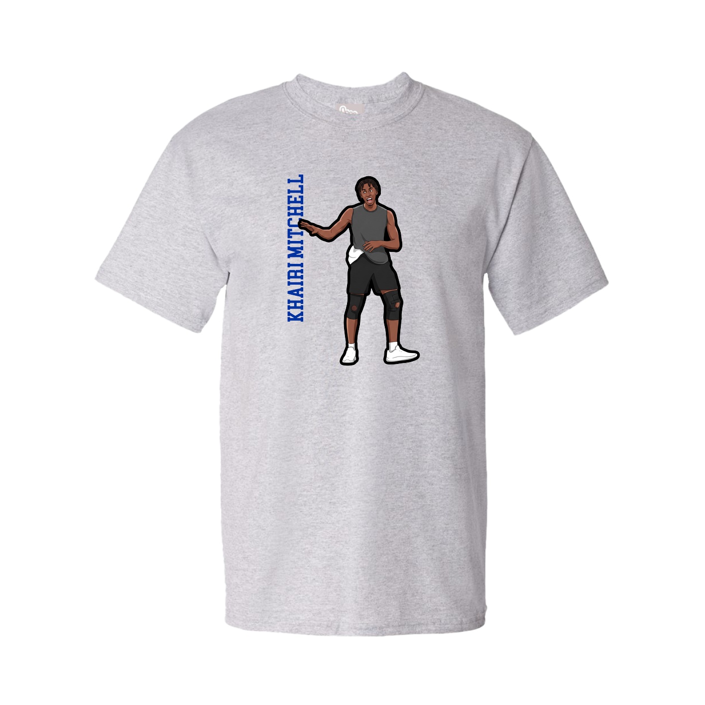 Youth Tee — Name Vertical in Grey