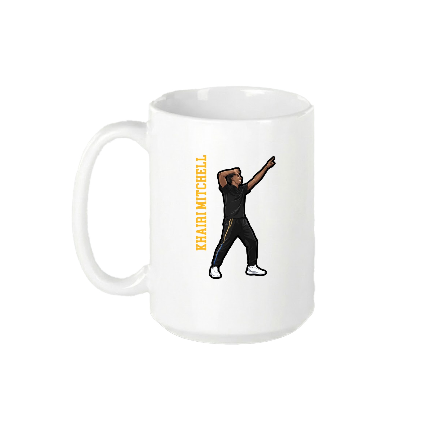 15oz Coffee Mug — Name Vertical in White
