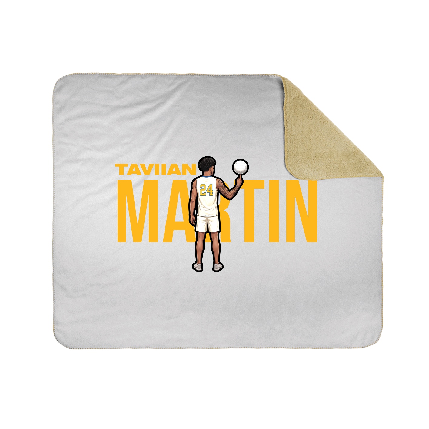 Throw Blanket — Player Name in White