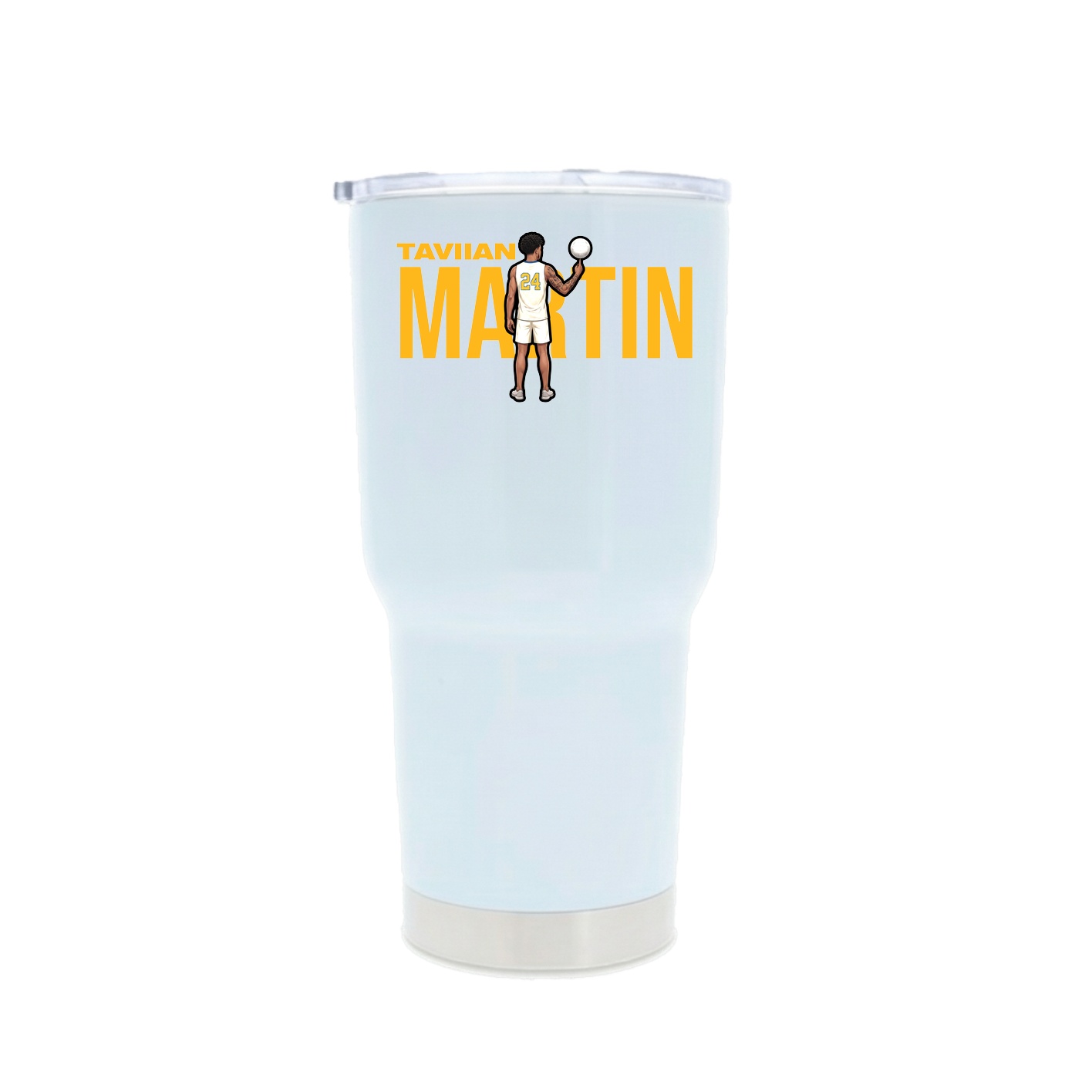 30oz Stainless Steel Tumbler — Player Name in White