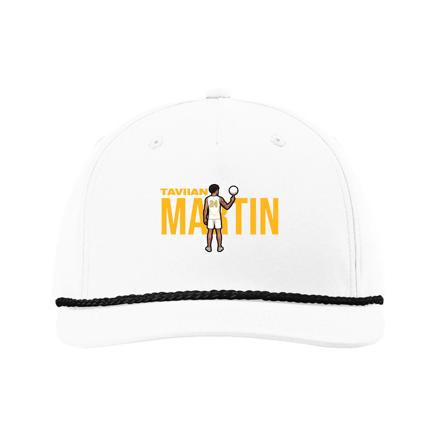 Five-Panel Classic Rope Cap — Player Name in White
