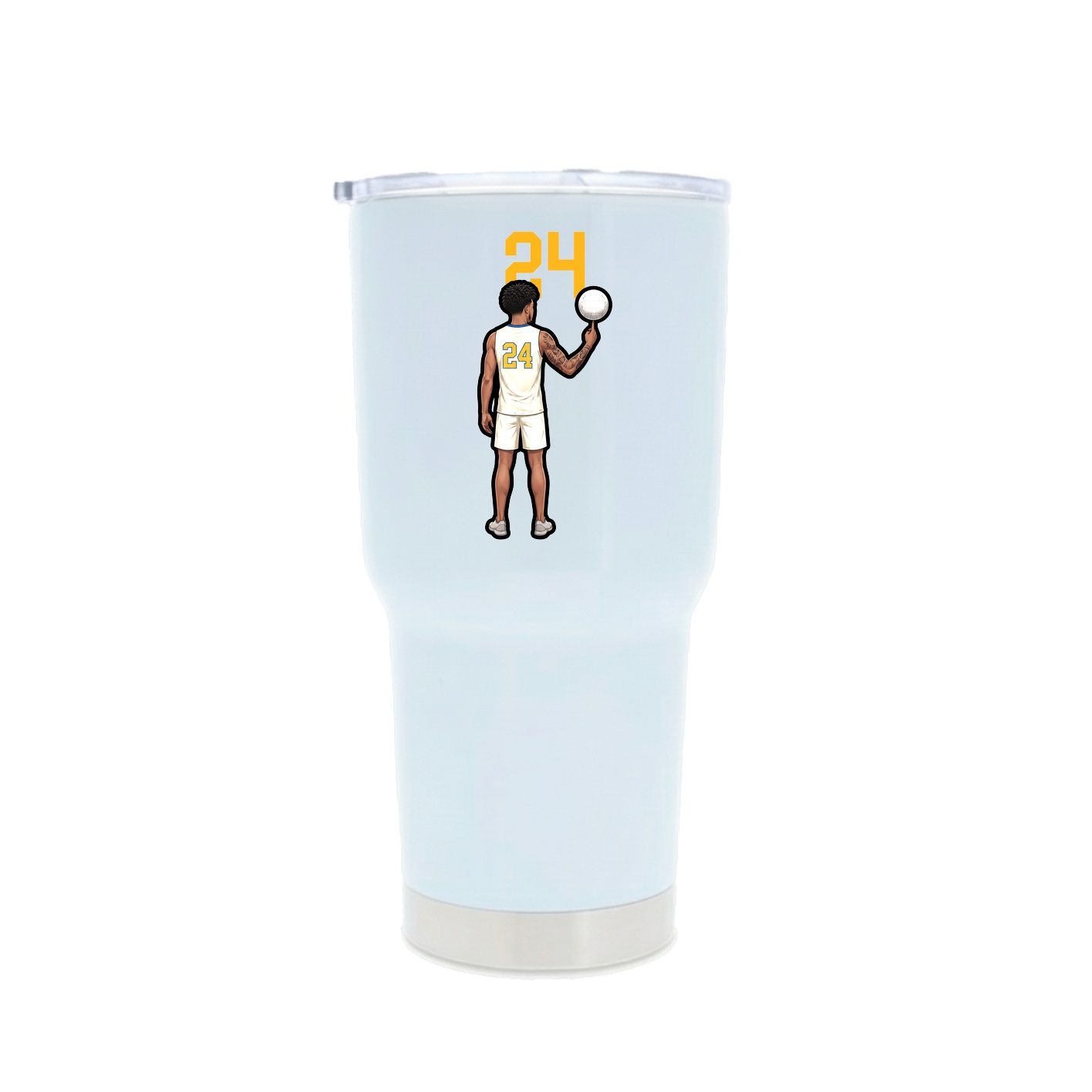 30oz Stainless Steel Tumbler — Number Top in White