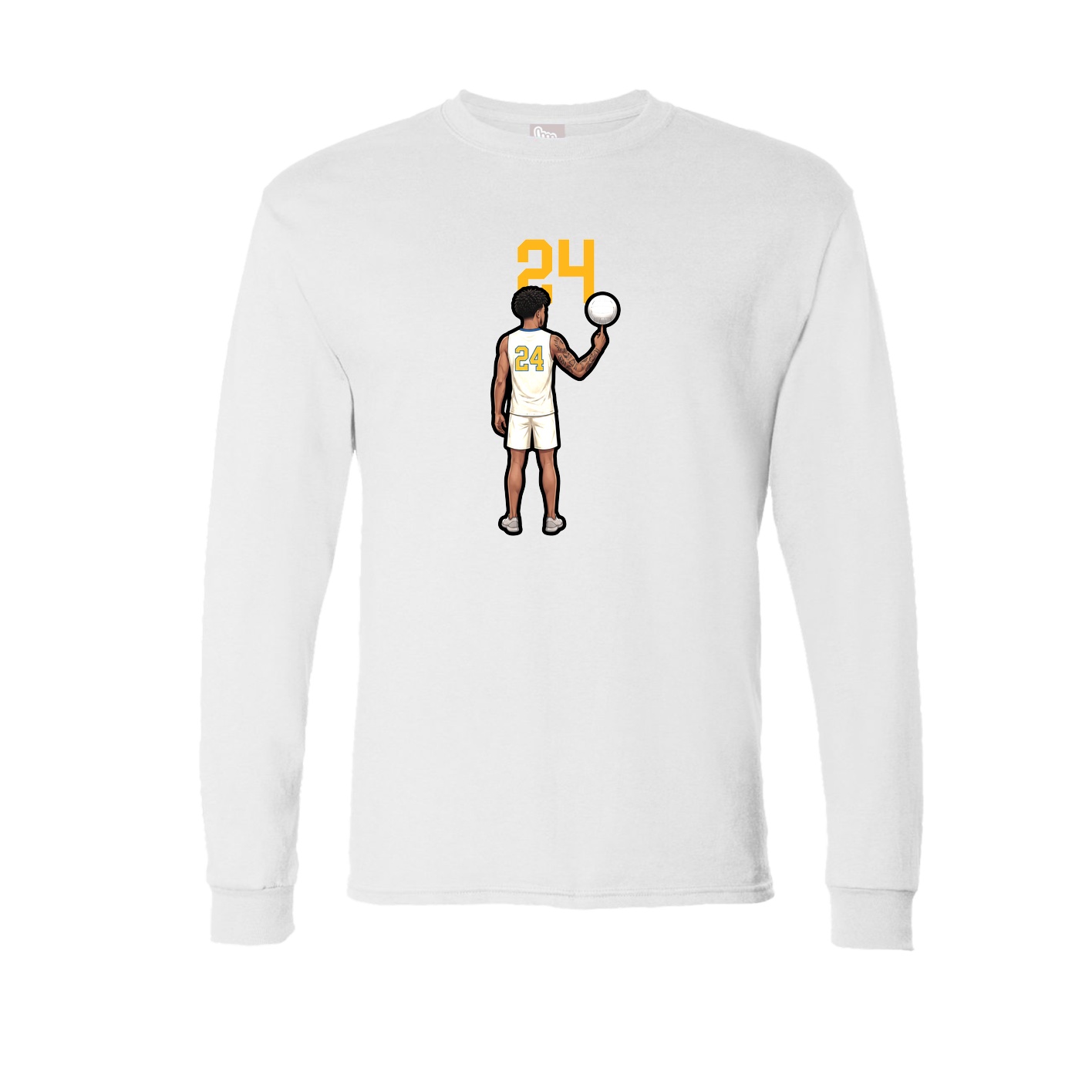 Long Sleeve Tee — Number Top in White