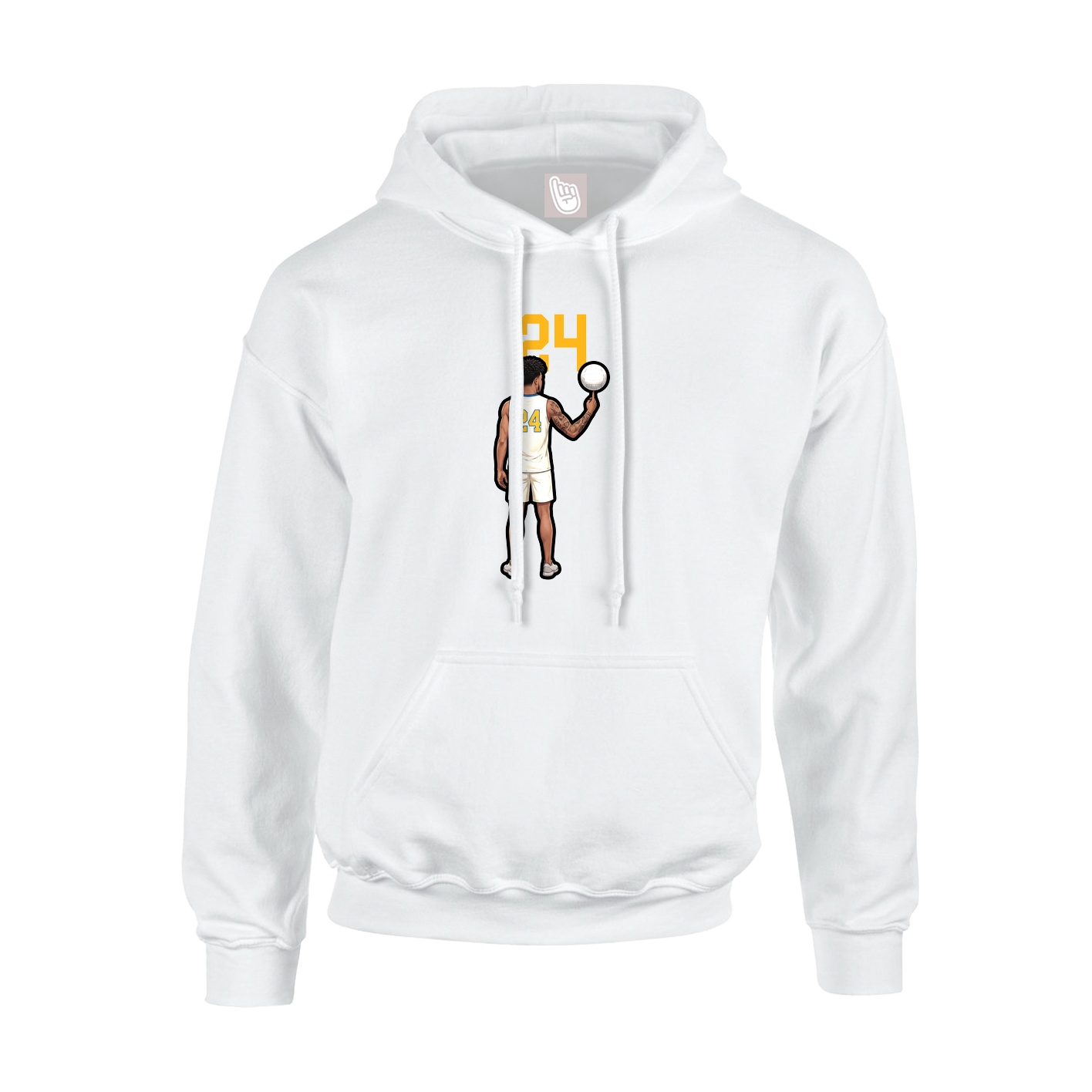 Youth Hoodie — Number Top in White