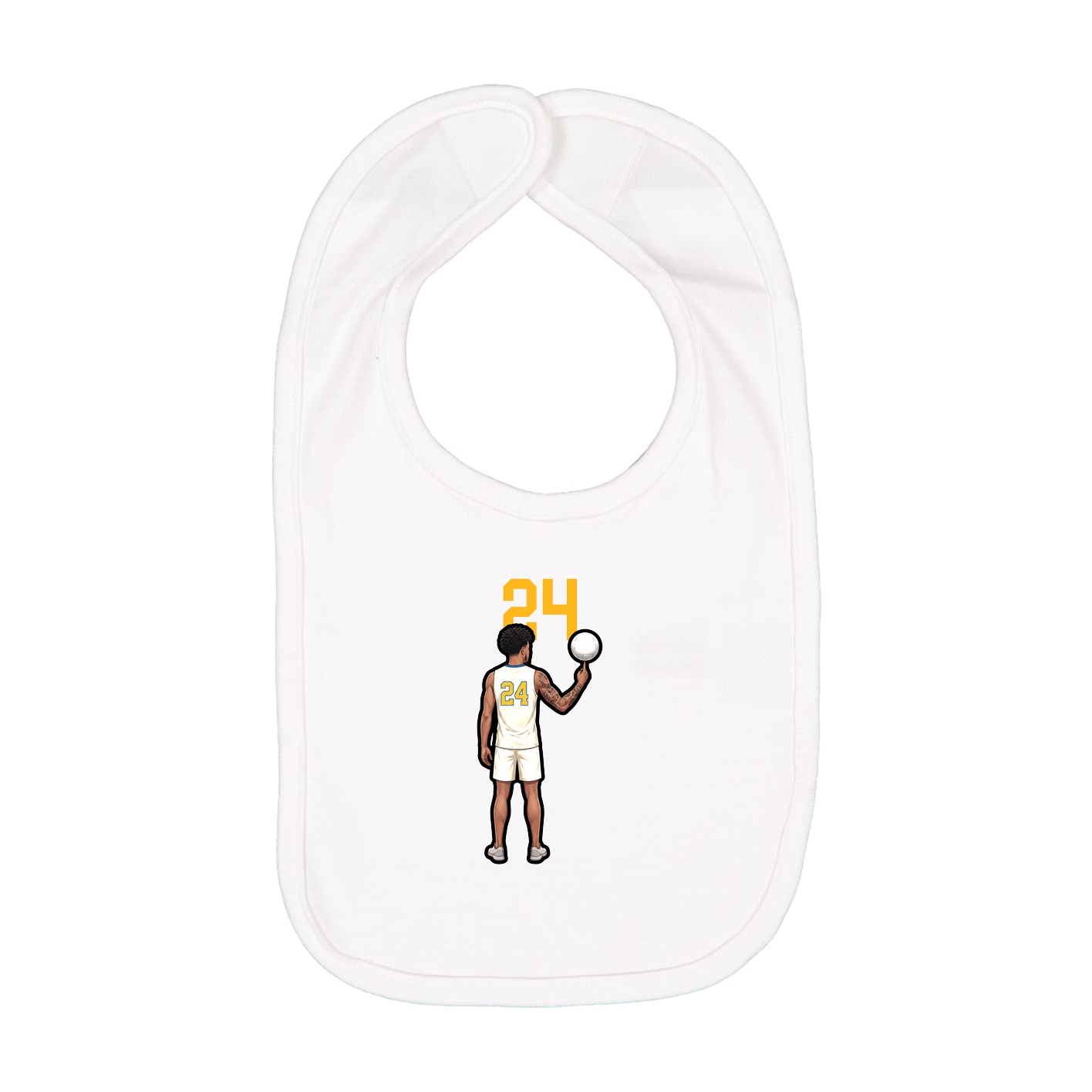 Infant Bib — Number Top in White