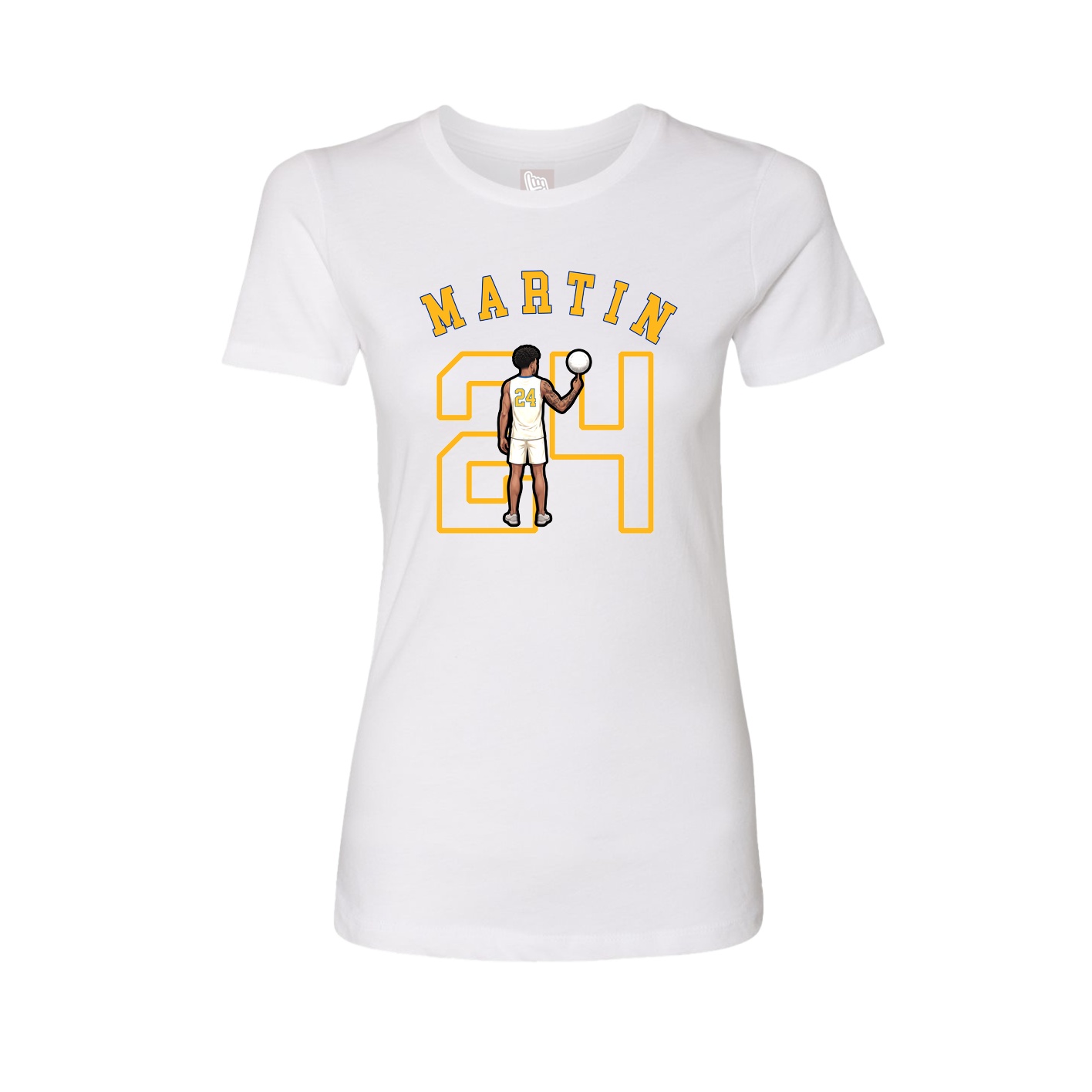 Fitted Women's Tee — Shirsey Arch in White