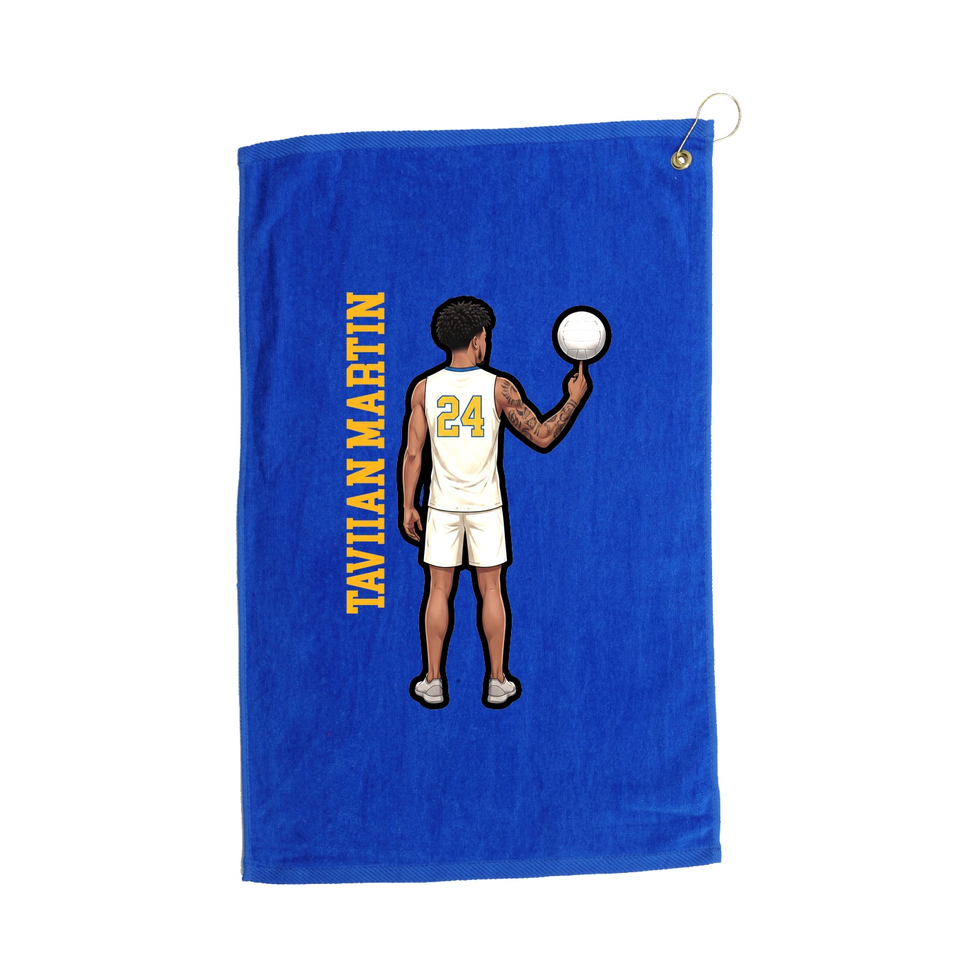 Golf Towel — Name Vertical in Royal